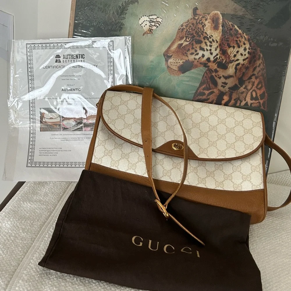 VINTAGE GUCCI Luxury Crossbody Bag 1980s - Picture 3 of 11